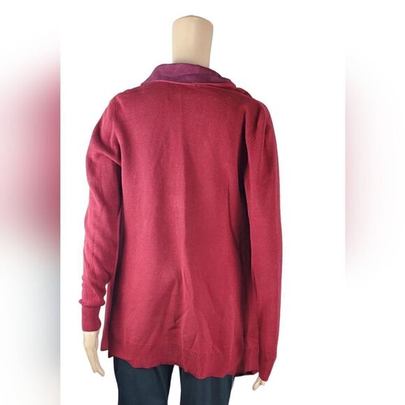 CAbi Long Red Maroon Cardigan 3479 - Picture 3 of 5